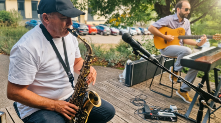 Saxophone et piano prêts pour un cocktail élégant